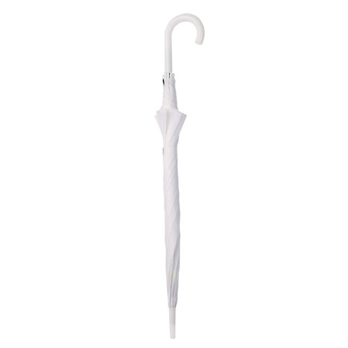 Зонт-трость с пластиковой ручкой, полуавтомат; белый; D=103 см; нейлон (белый)
