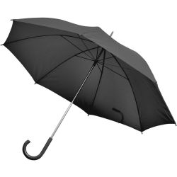 Зонт-трость с пластиковой ручкой, механический; черный; D=103 см; 100% полиэстер 190 T (черный)