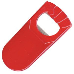 Открывалка  "Кулачок" красная, 9,5х4,5х1,2 см;  фростированный пластик/ тампопечать (красный)